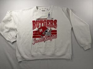 Rutgers Scarlet Knights Pressbox Sweatshirt White Red Football Woman’s Size L